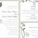 DIY Wedding Invitation Template Set Editable Text Word File Download Printable Gray Wedding Invitation Flower Invitation Black Invitations