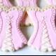 Corset Decorated Cookie Favors, Bridal Shower Corset Cookies, Lingerie Cookies, Risque Cookies - New