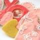 Valentine Cookie Assortment Sugar Cookie Hearts Hugs Kisses iced Cookies - New