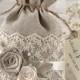 Custom listing (20) Rustic Wedding Favor Bag, Lace Wedding Favor Bag, Wedding Thank you Bag, Linen Lace Gift Bag - New