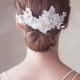 Crystal Bridal Lace Headpiece, Ivory Wedding Headpiece, Lace Bridal Hair Comb, Ivory Lace Bridal Hair Accessory, Lace Bridal Comb, STYLE 313