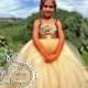 Flower girl dress. Champagne flower girl tutu dress sizes newborn to 12 years old custom made