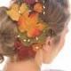 Big Fall Leaves Hair Comb, Fall Wedding Headpiece, Autumn Leaf Hair Clip