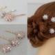 Bridal Hair pins, Wedding Hair clip, Gold, Rose Gold bobby pins, Vintage style, Swarovski crystal hair comb, Rhinestone, Julia Hair Pins