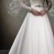 Lace Wedding Dress.Long Sleeves Wedding Dress.Sheer Back Wedding Dress. Tule And Lace Wedding Dress.elegant Wedding Dress.