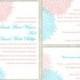 DIY Wedding Invitation Template Set Editable Text Word File Download Printable Floral Invitation Pink Wedding Invitation Blue Invitations