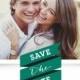 Prized Romance - Save The Date Magnets In Deep Sea Green Or Hydrangea 