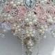 Antique Pink Jeweled Wedding Bouquet- DEPOSIT For A Gorgeous Antique Pink Vintage Inspired Brooch Bouquet, Brooch Bouquet, Full Price 450