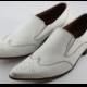 MENS WHITE ITALIAN LEATHER LOAFER SHOES