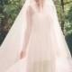 Blush Pink Cathedral Wedding Veil - Bridal Veil - Drop Veil With Smooth Cut Edge - Simple Wedding Veil - Circle Cut Veil - Rome