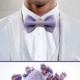 EMBROIDERED bow tie LILAC grey groom's bowtie For wedding in Lavender Purple Plum Orchid Eggplant Violet Mint Magenta Wisteria Burgundy Gold