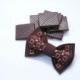 Embroidered dark brown bow tie Summer celebrations Men's bowtie Bow tie Gifts for dad Chocolate Unisex Father's day gift Bowties are cool
