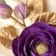 Striking Purple And Gold Color Wedding Cake