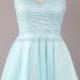 A-line Sweetheart Satin Tulle Pearl Detailing Short/Mini Prom Dresses