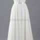 A-line Scoop Neck Chiffon Tulle Appliques Lace Sweep Train Wedding Dresses