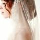 Bridal Juliet Cap Wedding Veil With French Beaded Chantilly Lace - Touch Of Love - Made To Order