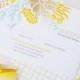 Winsome Blooms - Signature Foil Wedding Response Cards In Mustard Or Hydrangea 