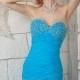 Elegant Mermaid Sweetheart Sweep Train Organza Beading Evening DressSKU: STM0074-Y