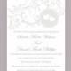 DIY Wedding Invitation Template Editable Text Word File Download Printable Silver Invitation Gray Wedding Invitation Heart Invitation