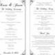 Wedding Program Template DIY Editable Text Word File Download Program Gray Silver Program Floral Program Printable Wedding Program 4x9.25