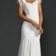 Stunning Low Back Lace Wedding Dress With Lace Capped Sleeves And Dreamy Silk Chiffon Skirt