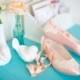 Wedding ballet flats bridal shoes embellished with floral ivory French lace and ankle tie strap removable ribbons - New