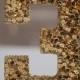 Individual Sequined And Glittered Wedding Table Numbers, Gold Sequins, Gold Glitter