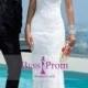 2015 lace slim scoop trumpet wedding dress - bessprom.com