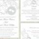 DIY Wedding Invitation Template Set Editable Text Word File Download Printable Silver Invitation Gray Wedding Invitation Heart Invitation