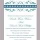 DIY Wedding Invitation Template Editable Text Word File Download Printable Invitation Floral Wedding Invitation Blue Invitations