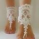 bridal anklet, white Beach wedding barefoot sandals, bangle, wedding anklet, free ship, anklet, bridal, wedding