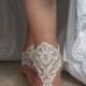 ivory Beach wedding barefoot sandals