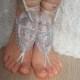 silver Beach wedding barefoot sandals