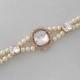 Wedding Bracelet - GOLD Bracelet, Bridal Bracelet, Deco Bracelet, Vintage Style, Pearl Bracelet, Crystal Bracelet, Swarovski Crystal -REESE