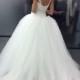 2014 Custom Made Tulle Big Poofy Ball Gown Wedding Dresses Crystal Beads Applique Vestidos De Novia Backless Ballgown Dress Chapel Train Online with $133.51/Piece on Hjklp88's Store 