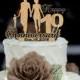 10 th Anniversary Cake Topper Personalized - Rustic Wedding Cake Topper, 10 th Years Loved Anniversary Cake Topper