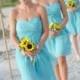 Blue Bridesmaid Dress A Line Sweetheart Knee Length Chiffon Sky Light Blue Summer Beach Bridesmaid Dresses From Meetdresses