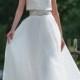 JW16078 Simple light airy tulle wedding dress with slit back shrug