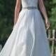 JW16080 simple strappy v neck full a line chiffon wedding dress