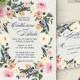 Watercolor Floral Wreath Wedding Invitation Printable Wedding Invitation Suite DIY digital RSVP Boho Wedding Set Rustic Country Calligraphy