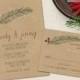 Winter Wedding Invitations Set | Kraft Pine and Berries | Rustic Winter Wedding Invitation with RSVP Suite Printable, DIY Digital File