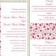 DIY Wedding Invitation Template Set Editable Text Word File Download Red Wedding Invitation Heart Invitation Printable Pink Invitation