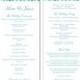 Wedding Program Template DIY Editable Text Word File Download Program Blue Wedding Program Heart Program Printable Wedding Program 4x9.25