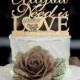 Wedding Cake Topper All You Need is Love - Rustic Wedding cake topper with first names and event day, wedding decoration, mr and mrs topper