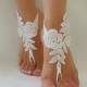 white Beach wedding barefoot sandals
