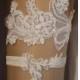 Lace Wedding Garter Set, Wedding Garter, Unique Ivory Beaded Lace Bridal Garter Set, Ivory Lace Wedding Garter Set, Vintage Style Garter Set