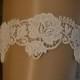 Ivory or White Venise / Venice Lace Wedding Garter, Elegant Ivory or White Venice Lace Bridal Garter, Unique Vintage Style