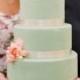 24 Gentle Mint Green Colored Wedding Cakes 