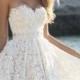 White Strapless Sweetheart Crochet Lace Dress