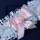 Wedding leg garter, Wedding Garter Set, Ribbon Garter , Wedding Accessory, Pink Lace accessories, Bridal garter, Of white wedding garter